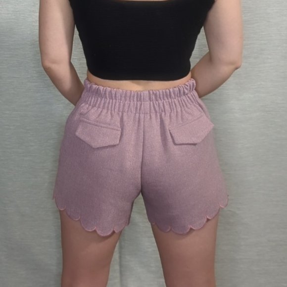 Dusty Rose Scalloped Shorts - Picture 2 of 9